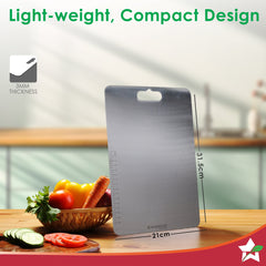 Wonderchef Ambrosia Stainless-steel Vegetable Chopping Board for Kitchen | Heavy-duty Material | Crack and Warp Resistan