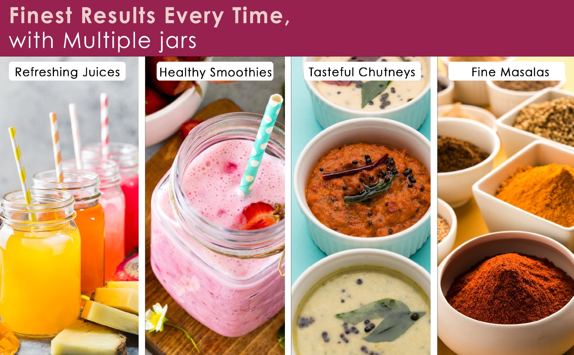 Platinum Food Processor-Mixer-Grinder | 750W Copper Motor | Blades for Slicing, Shredding, Kneading, Juliennes, French-Fries | 4 Jars for Dry/Wet Grinding, Blending | 5 Yr Warranty on Motor