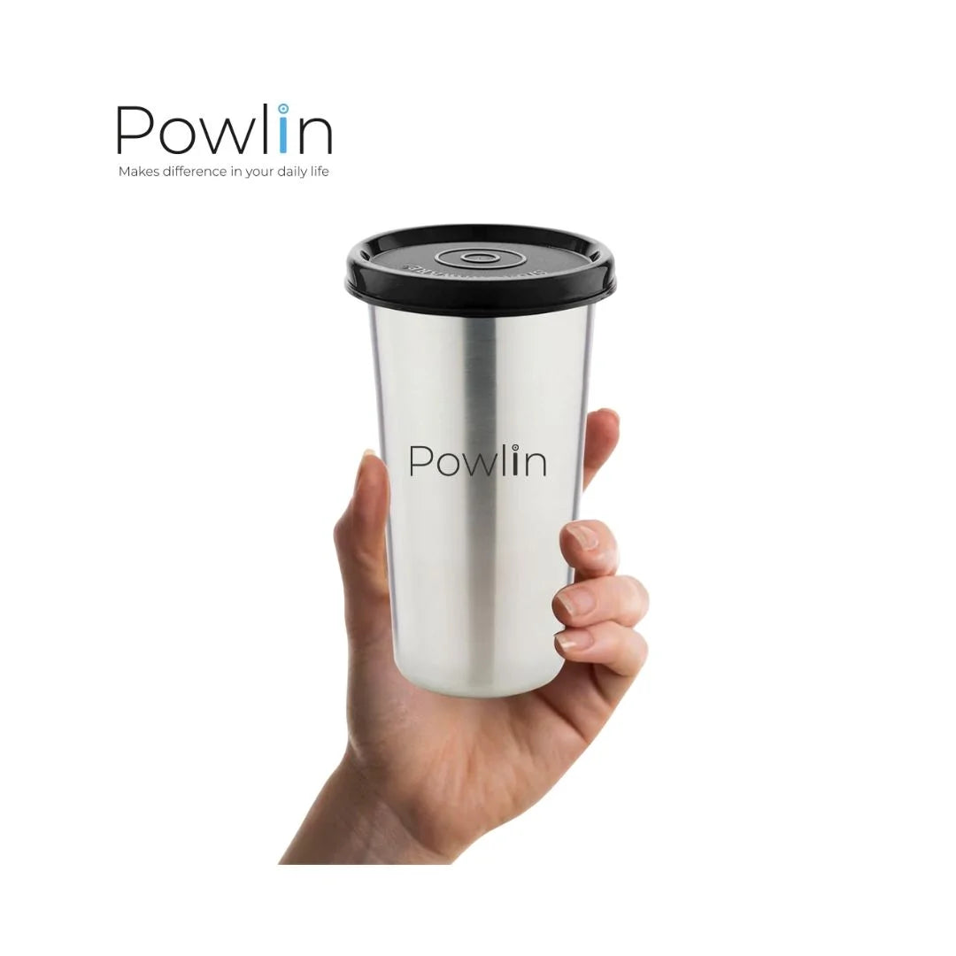 Powlin Junior Steel Sipper Tumbler Combo (3 Set) with Lid – 250ml | Leak-Proof & Travel-Friendly