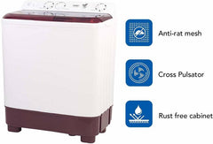 Haier 7 kg Semi Automatic Top Load Washing Machine White (HTW70-1187BO)-2