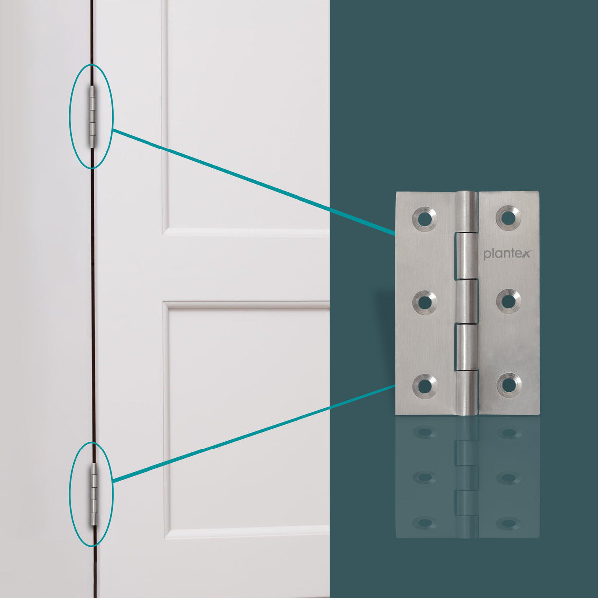 Plantex Stainless Steel Door Hinges 3 inch x 16 Gauge/1.5 mm Thickness Home/Office/Hotel for Main Door/Wooden/Bedroom/Kitchen/Kabza - Pack of 1 (Satin Matt)-5