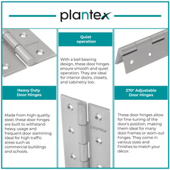 Plantex Stainless Steel Door Hinges 3 inch x 16 Gauge/1.5 mm Thickness Home/Office/Hotel for Main Door/Wooden/Bedroom/Kitchen/Kabza - Pack of 1 (Satin Matt)-6
