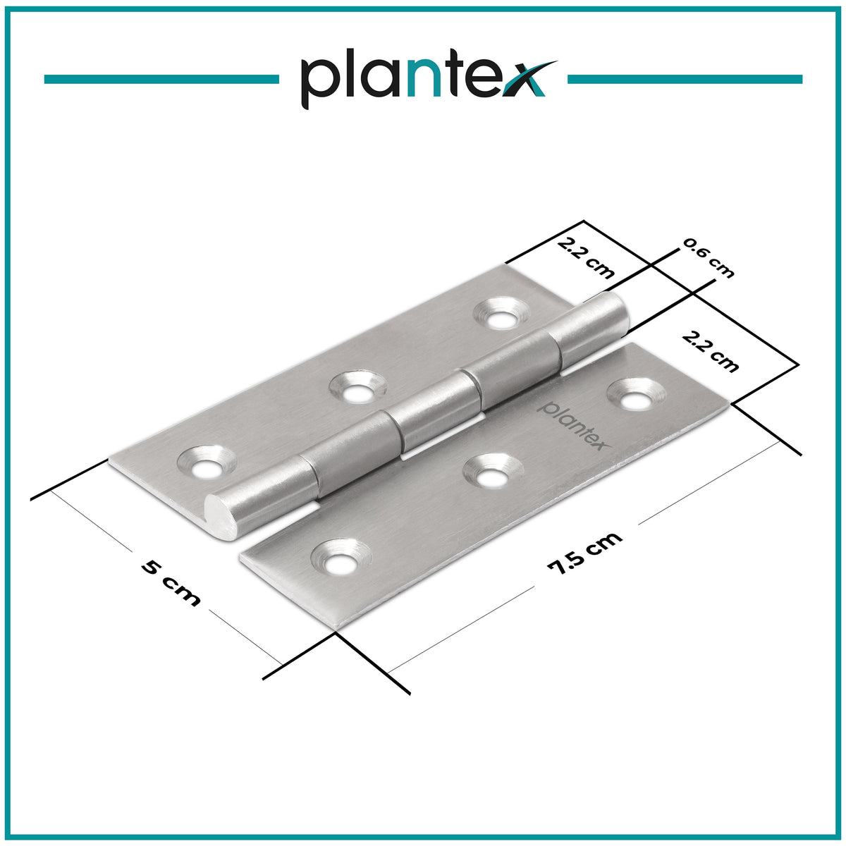 Plantex Stainless Steel Door Hinges 3 inch x 16 Gauge/1.5 mm Thickness Home/Office/Hotel for Main Door/Wooden/Bedroom/Kitchen/Kabza - Pack of 1 (Satin Matt)-2