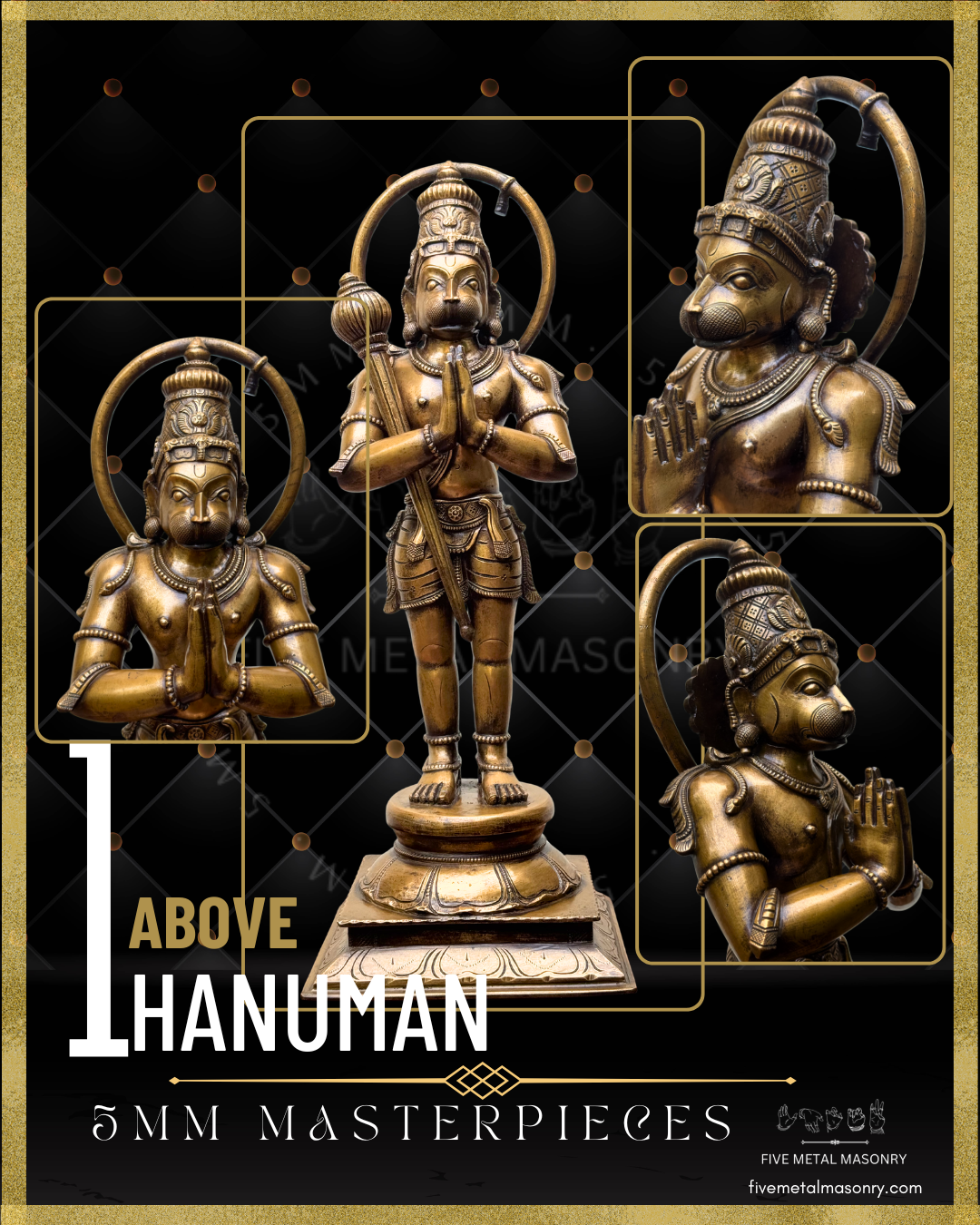 Hanuman Panchaloha Bronze Icon - 18"-  Masterpieces Collection