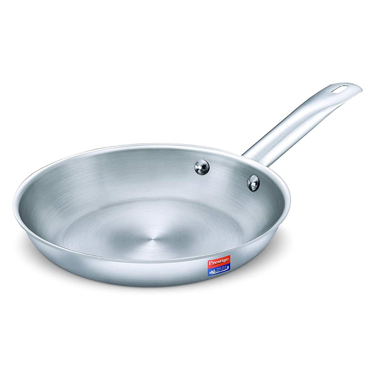 Prestige 22cm/1.2L Tri-Ply Stainless Steel Splendor Fry Pan + Prestige 22cm/2.1L Tri-Ply Stainless Steel Splendor Kadai with Lid, Gas & Induction Compatible, Even Heat Distribution, Lifetime Warranty