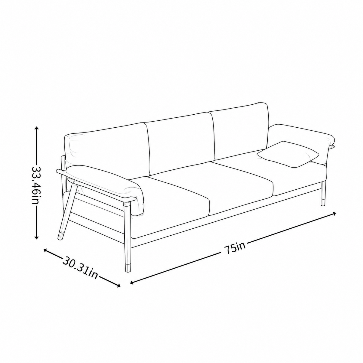 Mamta Milano Luxury Italian 3 Seater Sofa