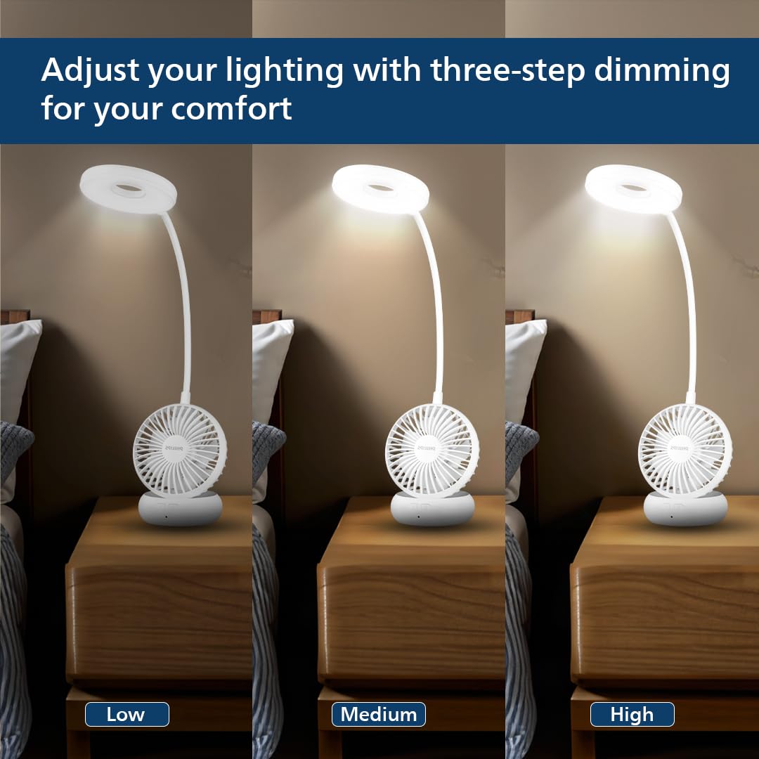 Philips Anemo Rechargeable LED Table Lamp with Fan