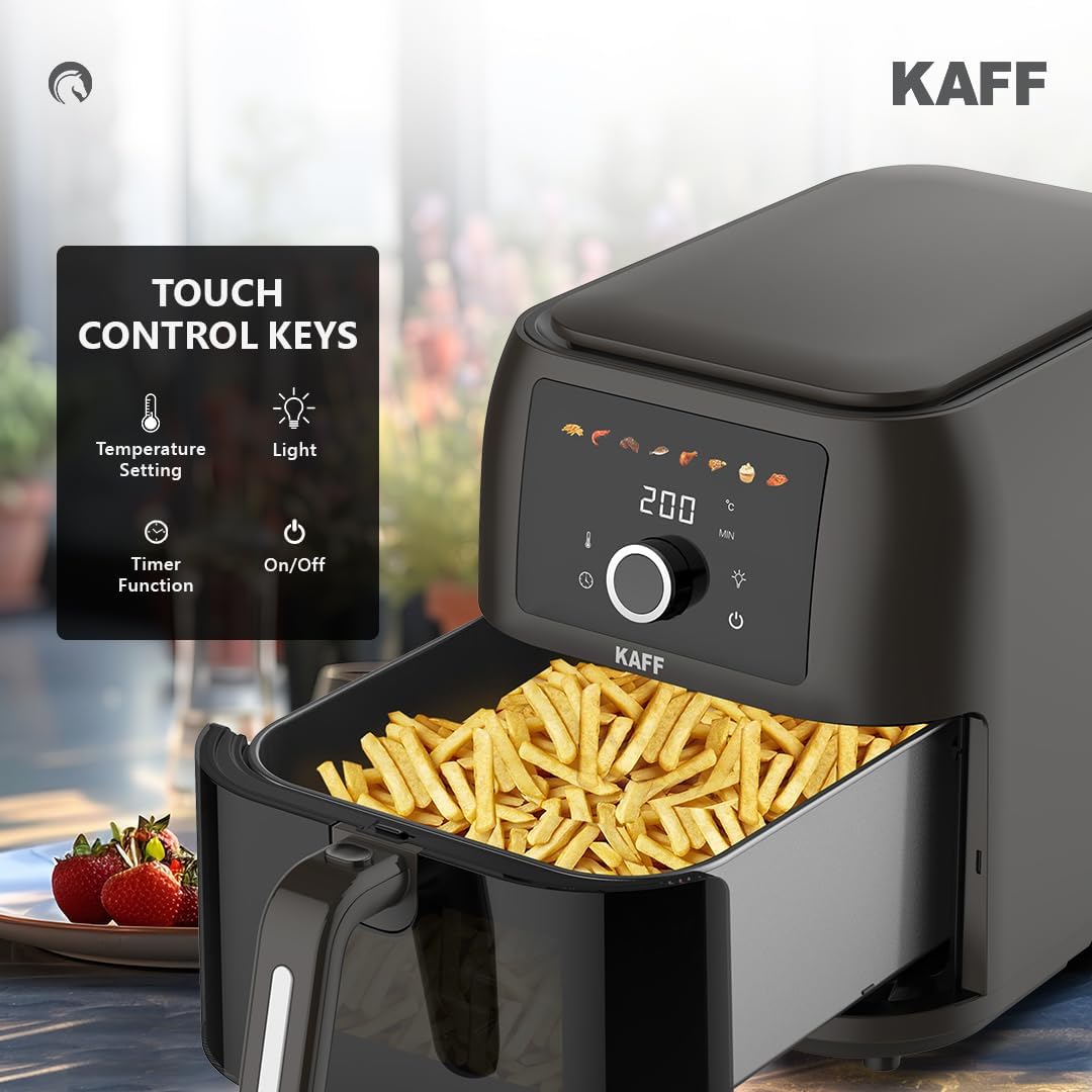 Kaff KFR8 Air Fryer Oven with 360° High Speed Air Circulation Technology | Digital LED Display & Touch Control Panel | B