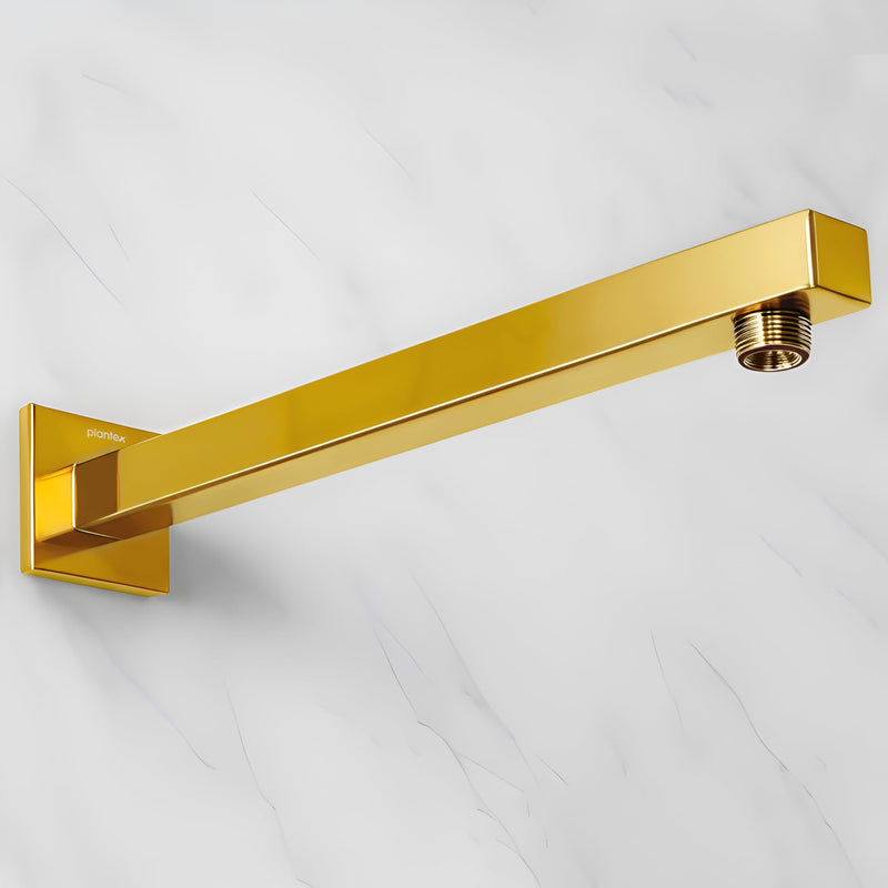 Plantex 18-Inch Shower Arm for Overhead Shower/Stainless Steel Shower Pipe/Wall Mount Bathroom Fitting with 1⁄2-Inch Thread - Pack of 1 (Gold)-1