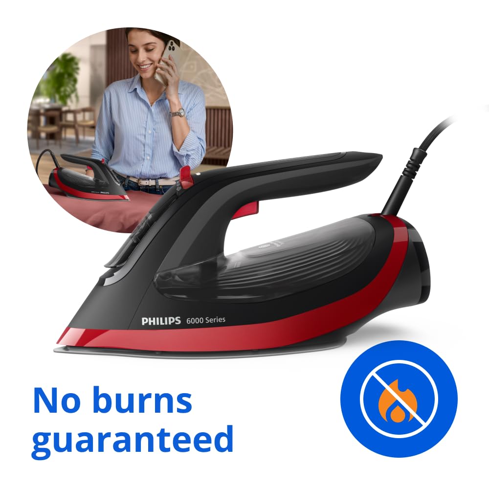 Philips DST6130/40 Steam Iron, Black and Red