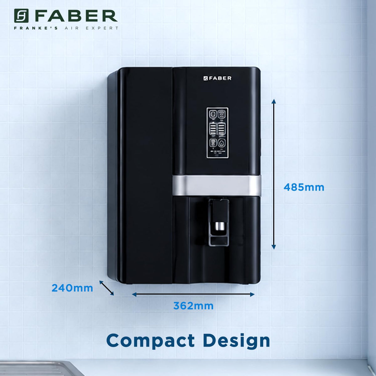 Faber FWP EVA 8.0 12-Stage Best in class RO Water Purifier|8L|UV LED TANK Disinfection|40% Water Savings| RO+ UV+ UF+ AL