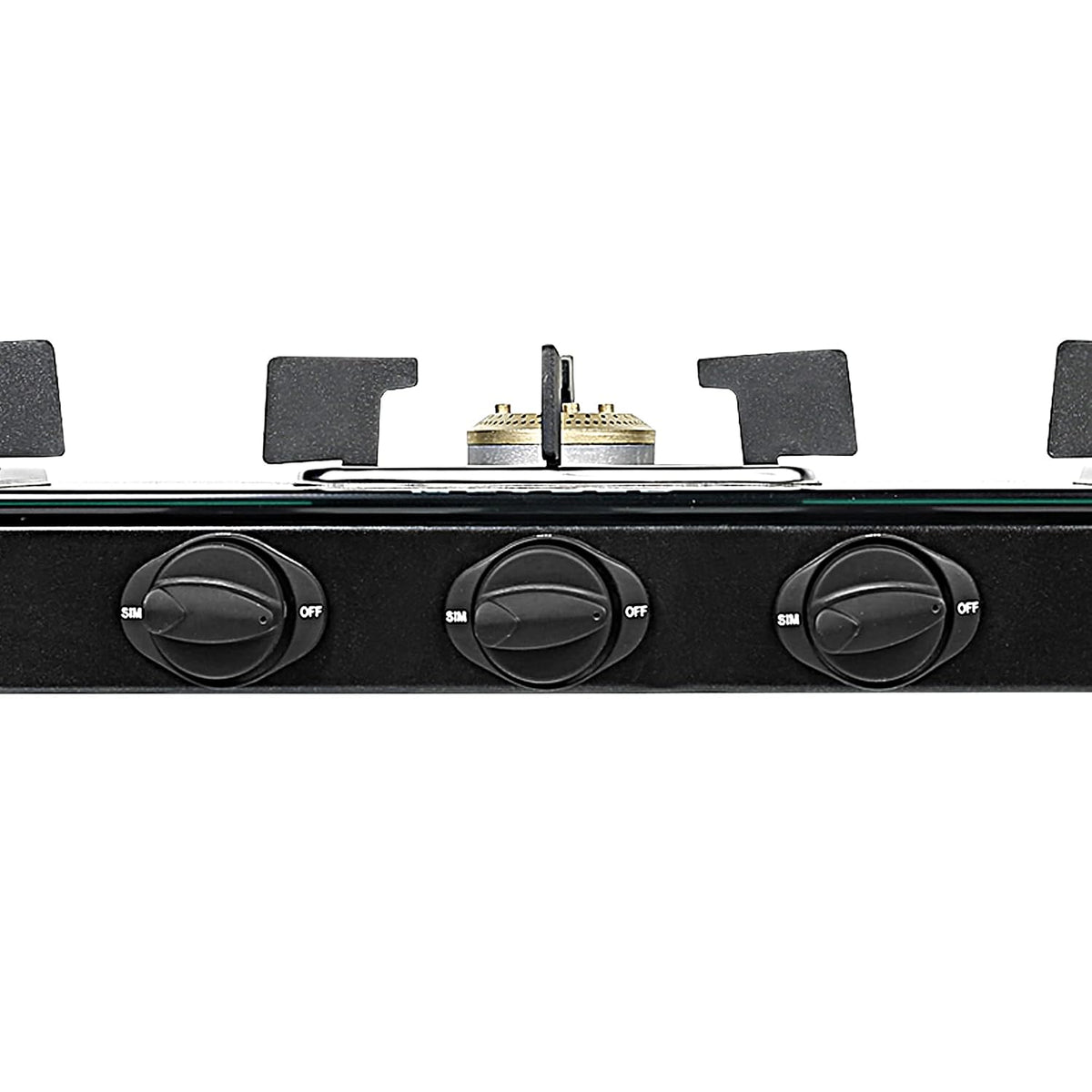Faber Glass Top 3 Burner Gas Stove (Hob Cooktop Pearl 3BB BK) with Jumbo Burner, Diamond Coated Pan Support, Manual Igni