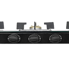 Faber Glass Top 3 Burner Gas Stove (Hob Cooktop Pearl 3BB BK) with Jumbo Burner, Diamond Coated Pan Support, Manual Igni