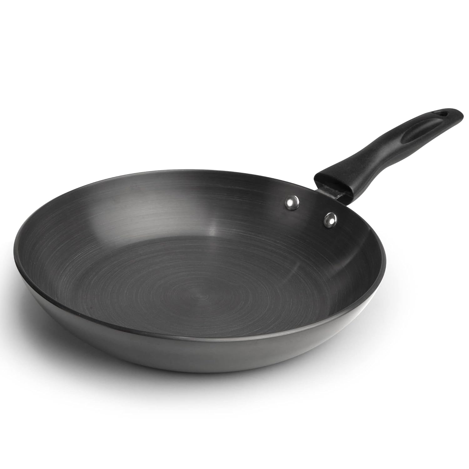 AGARO Elite Hard Anodised Tapper Frying Pan, 1.5L Capacity, 24 cm Diameter, Gas Oven Compatible, 3 mm Thick Plate, Riveted Handle, Frying, Cooking, Serving, Black