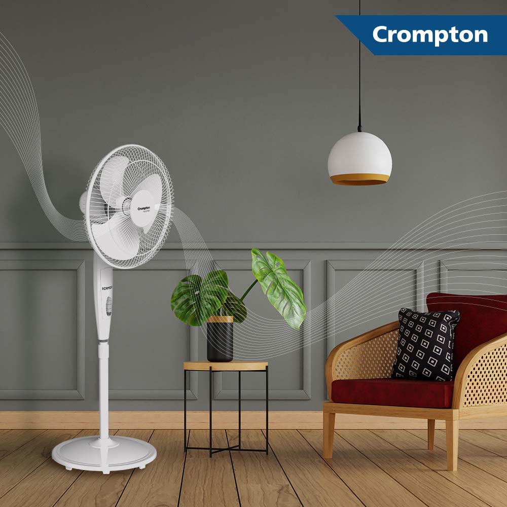 Crompton HighSpeed Torpedo 400 mm Pedestal Fan(KD White)