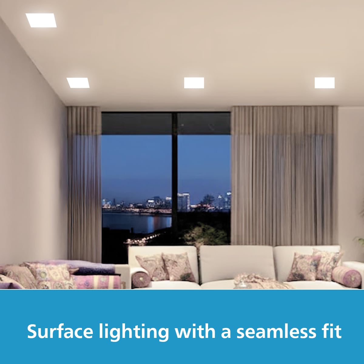 Philips 12W SeamGlow Square LED Surface Downlight (Pack of 24)