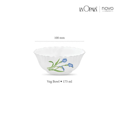 La Opala, Novo Collection, Opal Glass Vegetable Bowl Set 6 pcs, Tender Trio, White