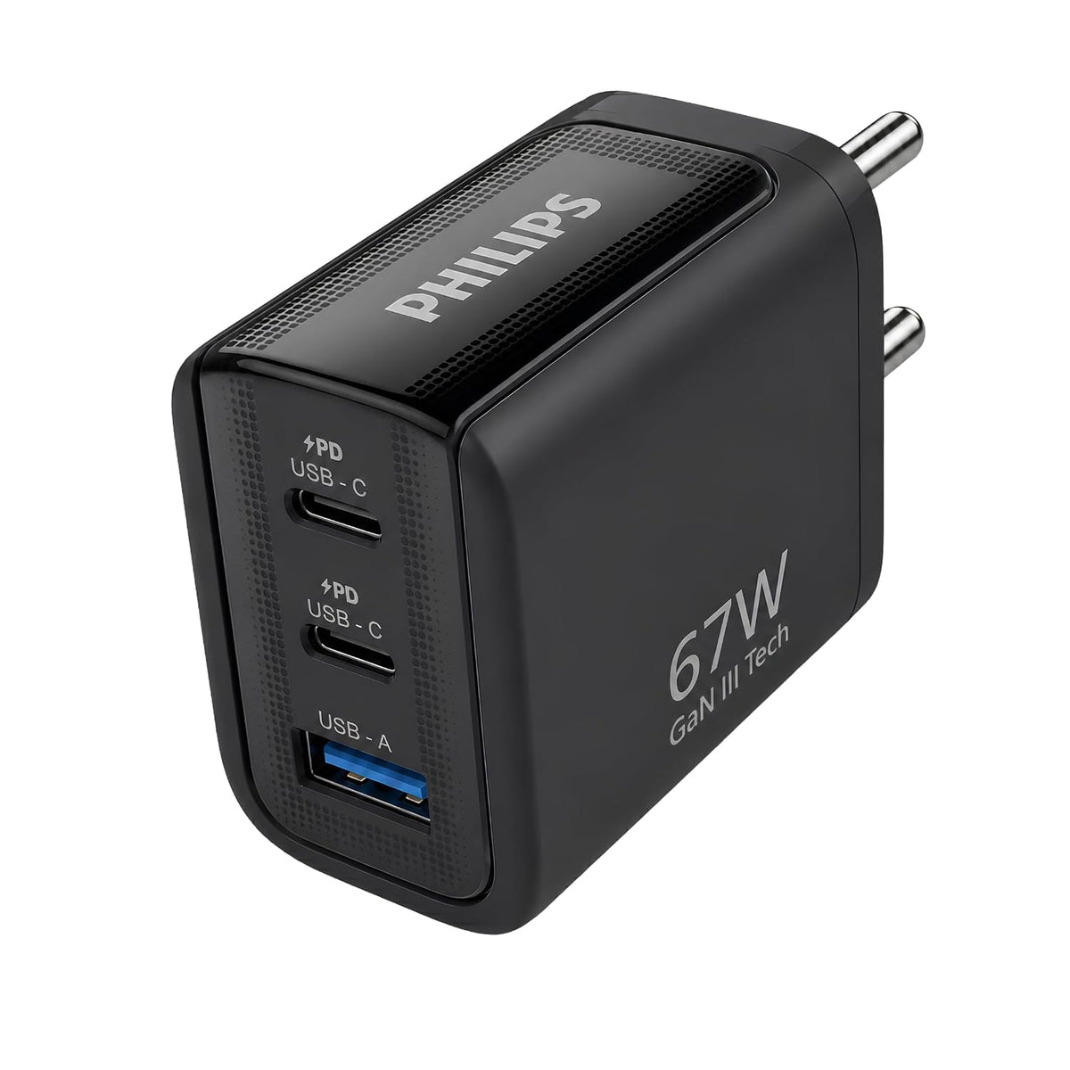 Philips DLP6331CB/94 Gen III Tech 67W Fast Charging Wall Charger (Slate Black)