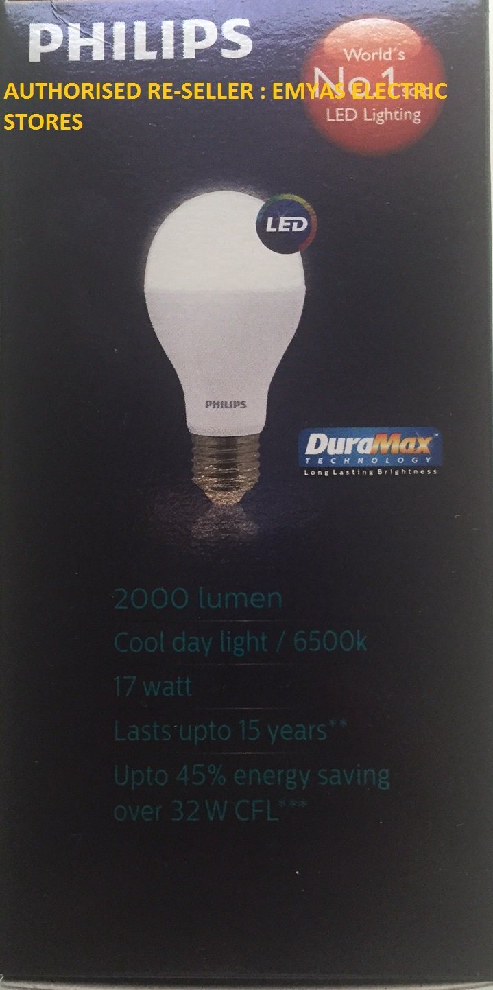 Philips Base E27 17-Watt LED Bulb (Pack of 6, Cool Day Light)