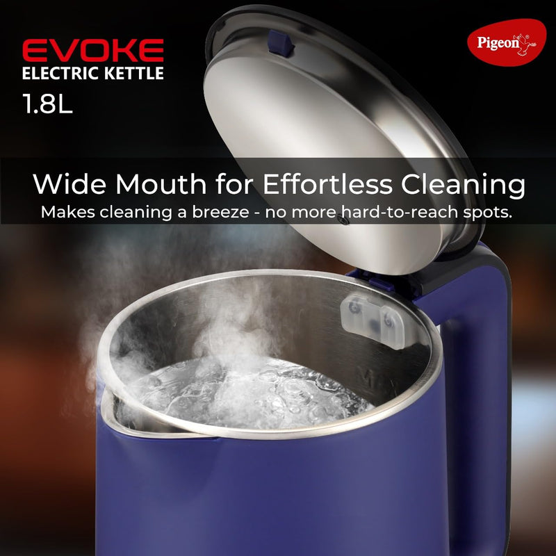 Pigeon by Stovekraft Evoke Electric Kettle with Stainless Steel Body, 1.8 Litre