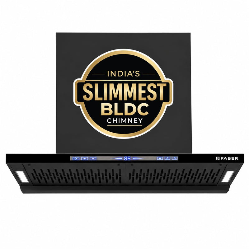 Faber SLIMX 90cm 1500m³/hr BLDC Autoclean Filterless T-Shape Chimney||Built In Oil Collector|Touch & Gesture Control|12Y