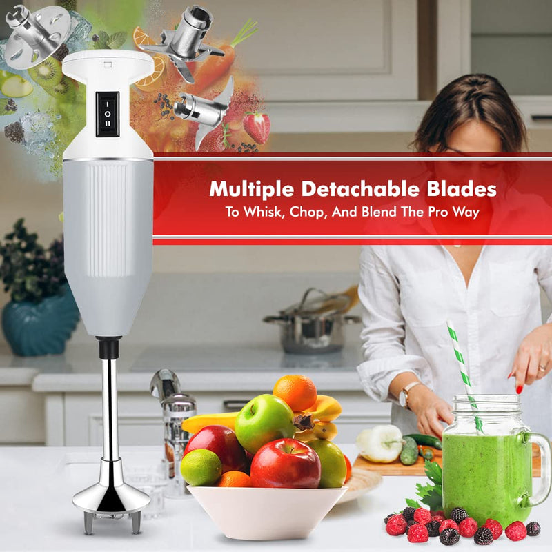 Maharaja Whiteline Plastic Torsio Plus Hand Blender with 3 Blades, Long Lasting Performance with 250 Watt Motor| Multiple Detachable Blades | 2 Year Warranty - Hb-141 (Grey)