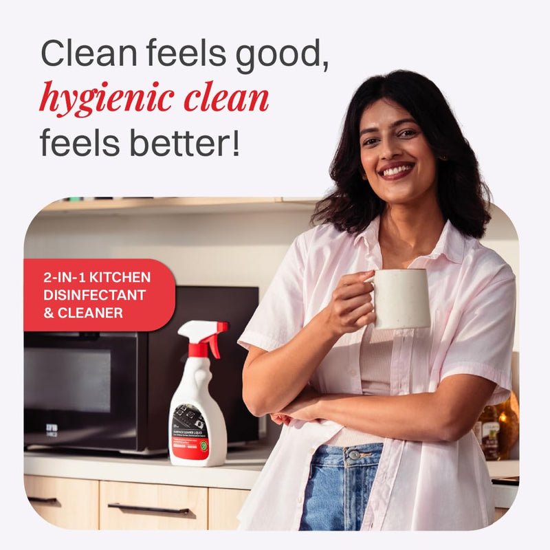 IFB Essentials 2-in-1 Kitchen Cleaner and Surface Cleaner Spray & Disinfectant | Removes Tough Grease, Oil & Food Stains