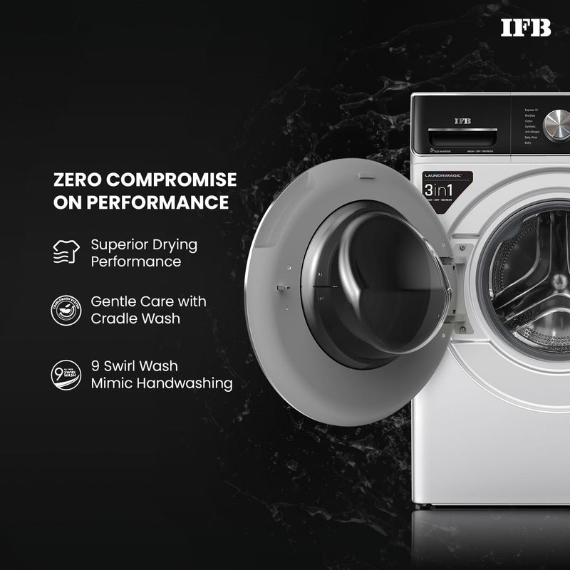 IFB 10 Kg/7 Kg/3 Kg 3-in-1, AI Powered, Fully Automatic Washer Dryer Refresher (IFB Laundrimagic®, EXECUTIVE PLUS ZXS, 9