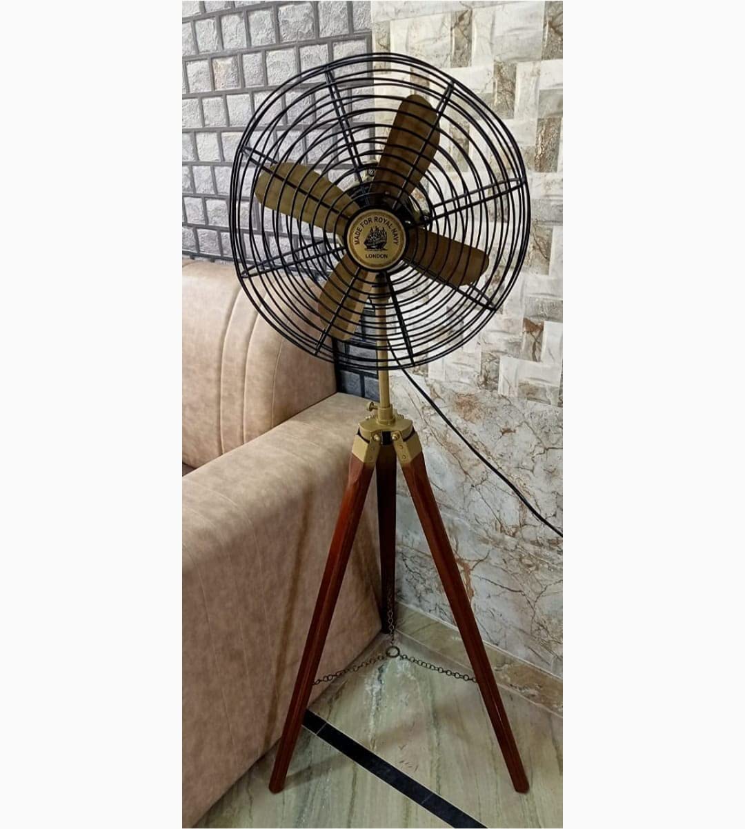S.I Sara Instruments Floor Fan | Vintage Style | with Wooden Tripod Stand