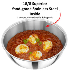 Hawkins 2.5 Litre Metro Kadhai, Triply Stainless Steel Induction Tasla, Silver (SSTA25)