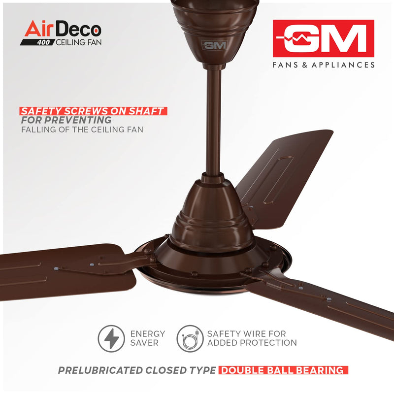 GM Air Deco 1200 mm 1 Star Ceiling Fan (PM Brown)-4