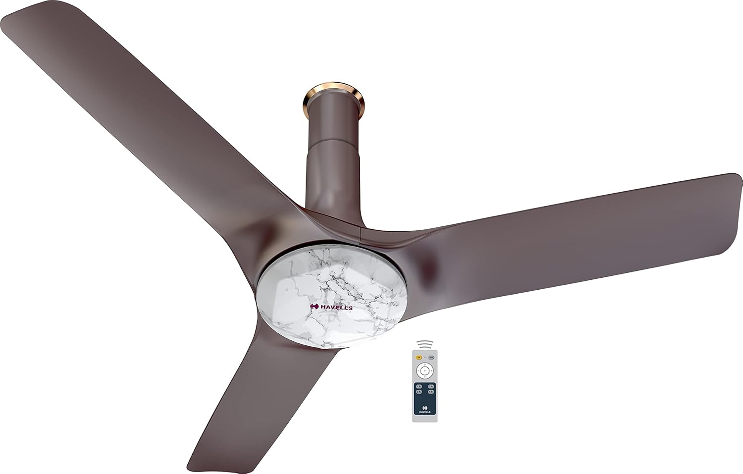 Havells 1200mm Stealth Air Prime BLDC Motor Ceiling Fan | Most Silent & Premium, 5 Star with RF Remote, 100% Copper | Upto 55% Energy Saving, Timer, Memory Backup | (Pack of 1, Marble Dust)