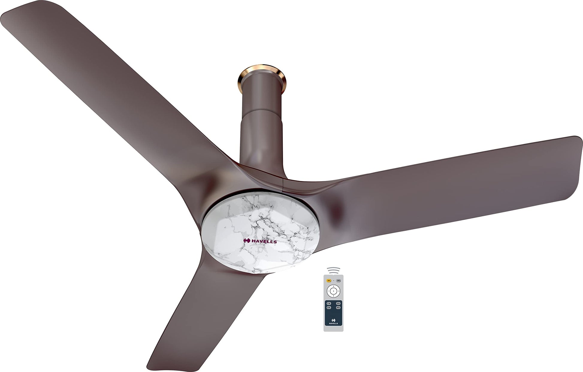 Havells 1200mm Stealth Air Prime BLDC Motor Ceiling Fan | Most Silent & Premium, 5 Star with RF Remote, 100% Copper | Upto 55% Energy Saving, Timer, Memory Backup | (Pack of 1, Marble Dust)