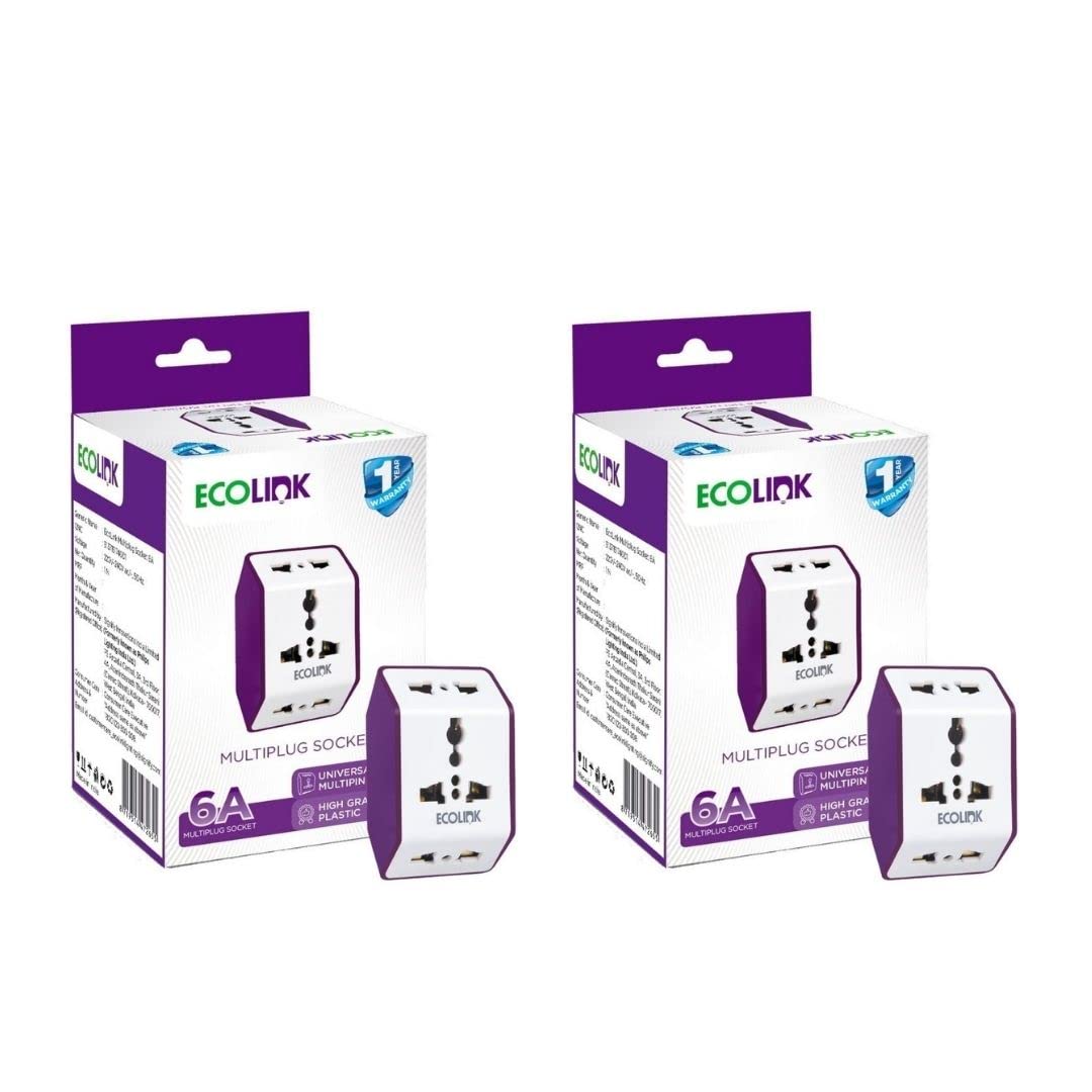 Philips EcoLink Multiplug Socket 6A (Pack of 2)