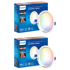 Philips Smart 10W Round WiFi LED Downlighter (Pack of 2)