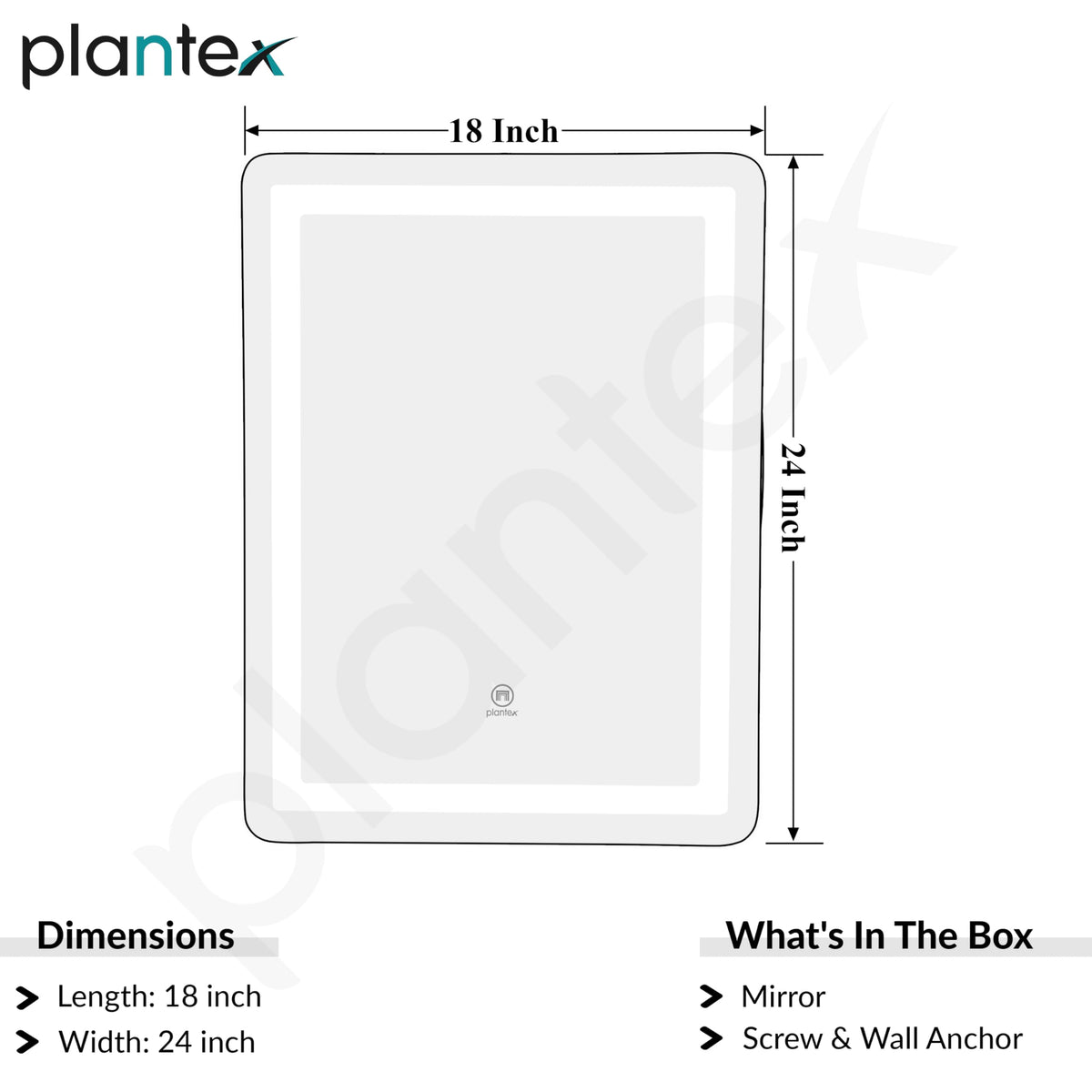 Plantex LED Bathroom Mirror with 3 Tone/Rectangle Mirror for Living Room/Bedroom/Dressing Room - (HM-005, 18 X 24 Inch)-4