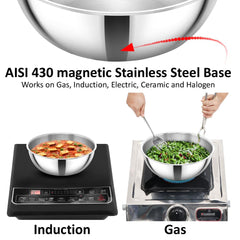 Hawkins 1.5 Litre Metro Kadhai, Triply Stainless Steel Induction Tasla, Silver (SSTA15)