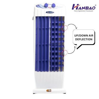 HANBAO Tower Fan with TOP safety Copper Motor, 3 Speed - 4 Way Air Deflection, High Air delivery @ 2350 m3/hr, Hi-speed & powerful, TEZZ Plus 36 months Warranty