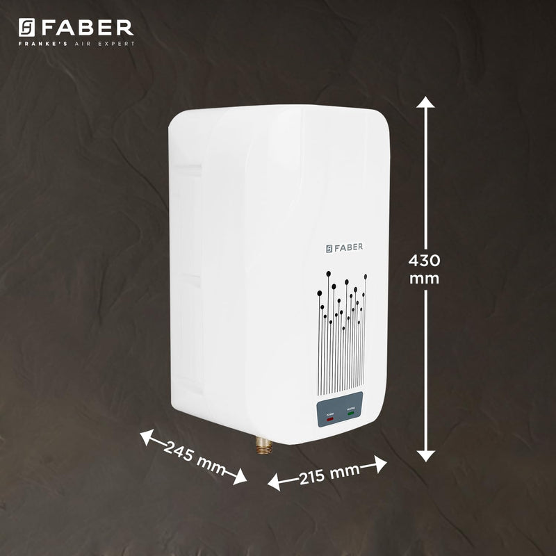 Faber Zippy Instant Geyser 5 Litre| 3000W Powerful Heating | Superior Energy Efficiency | 5Yr Tank, 3Yr Heating Element 