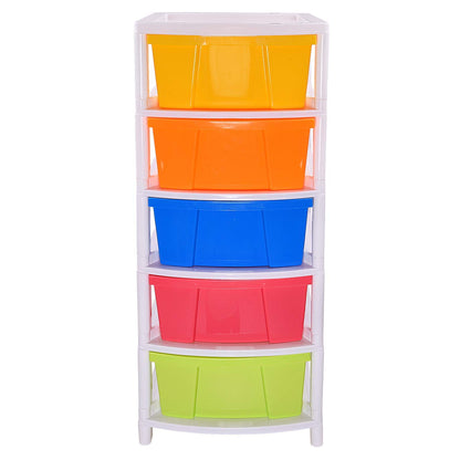 ARISTO Multipurpose Rectangular 5 Drawer Plastic Modular Chest Storage Organizer (Multicolor, Standard, 36.5 x 31 x 40.3 cm)