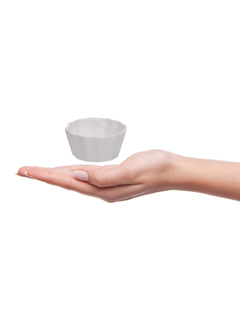 Clay Craft Basics White Ceramic Serving Bowl Set, Stackable can be Served as Dipping Bowls, chatni Bowls,Sauce Bowls, Soy Sauce and Ketchup Bowls(Set of 4)