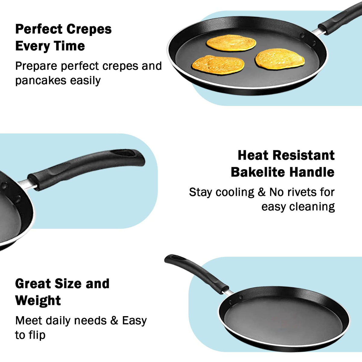 Pigeon by Stovekraft Aluminium Non-Stick Flat Tawa, Black