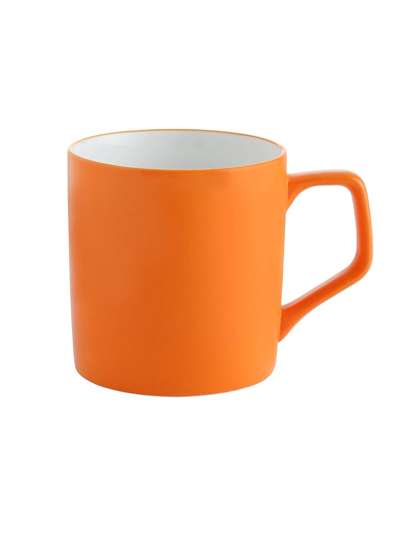 Clay Craft Fine Ceramic Solid Orange and Green Coffee Mugs Set of 4 Perfect for Your Modern Kitchen and for Gifting Purpose