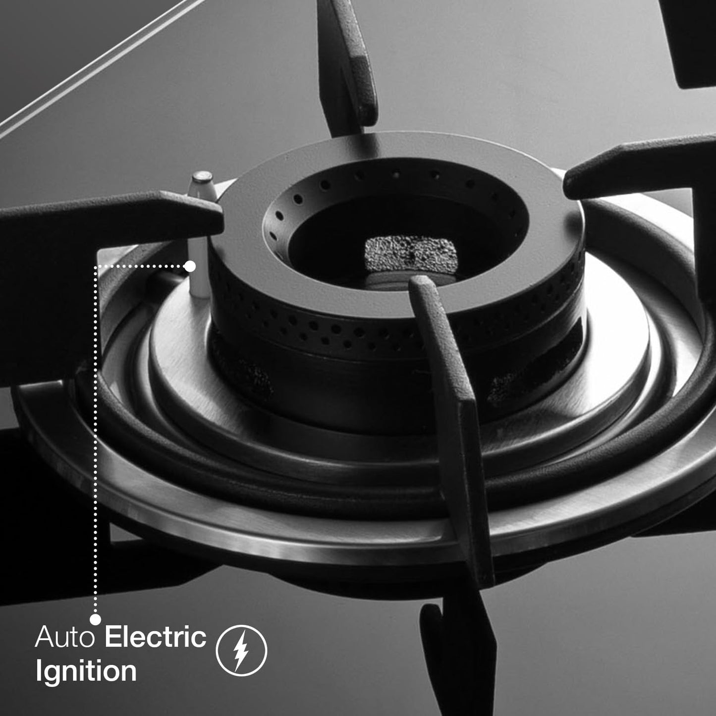 KAFF HBR 603 Built-in Hob/Hobtop 3 Burners, Auto Electric Ignition Glass Top, 60 CM, Powerful Brass Burners, 8 MM Thick Toughened Glass, Enamelled Matt Grills (Black)