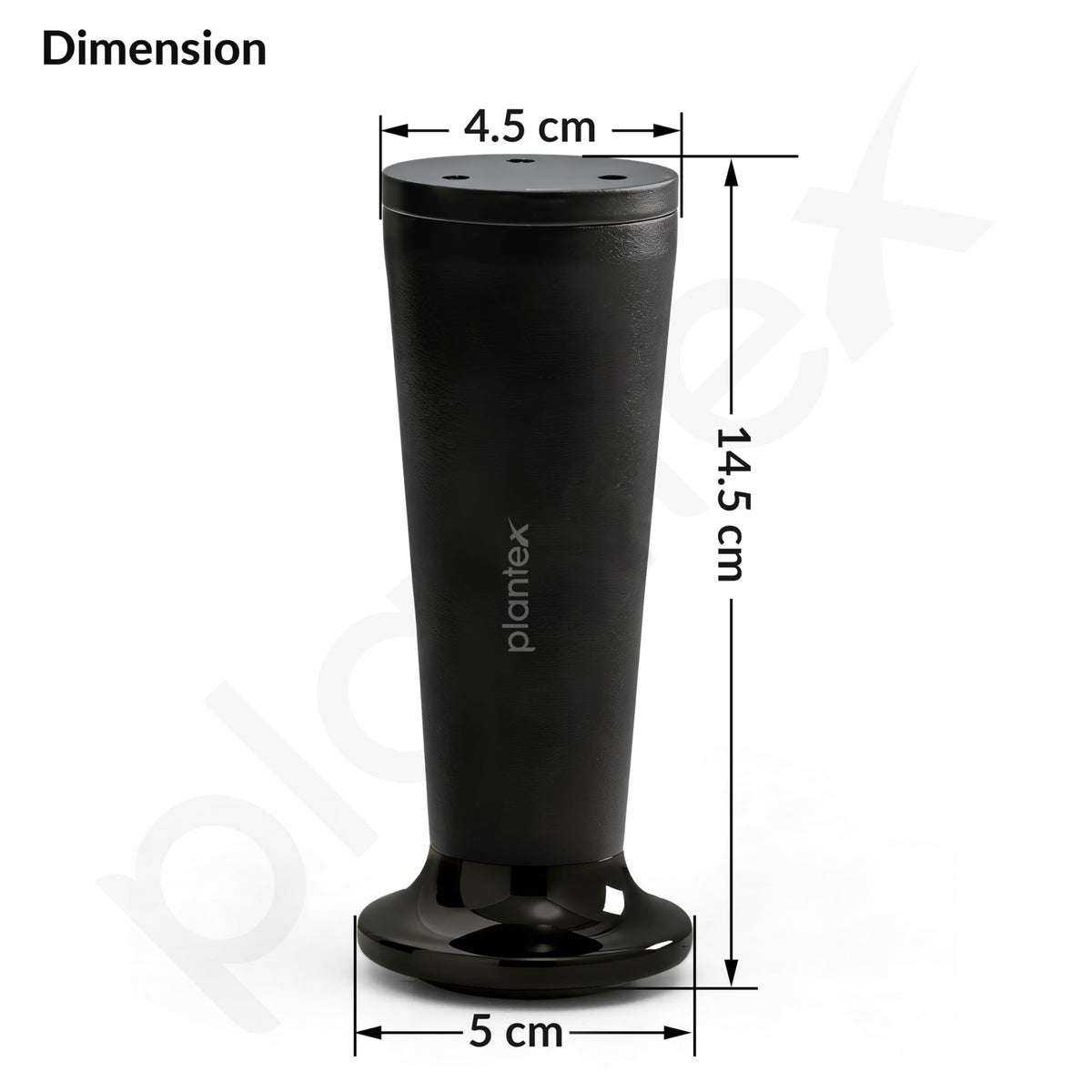 Plantex 6 Inch Sofa Leg for Bed Furniture/Aluminium Sofa Leg for Table/Support Legs/Furniture Leg - Pair of 2 (4 Piece) (DTS-87, Black)-3