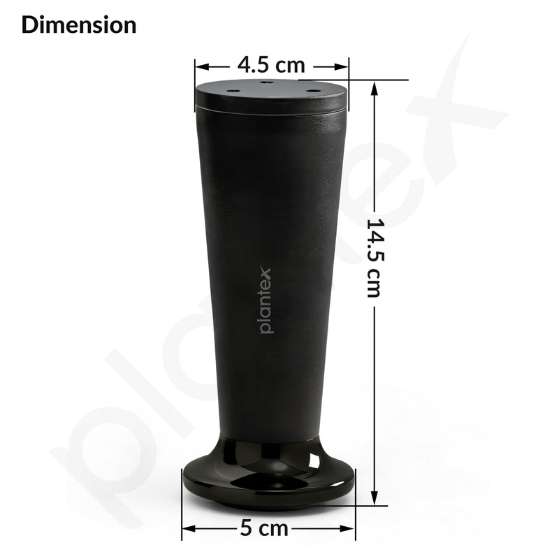 Plantex 6 Inch Sofa Leg for Bed Furniture/Aluminium Sofa Leg for Table/Support Legs/Furniture Leg - Pair of 2 (4 Piece) (DTS-87, Black)-3