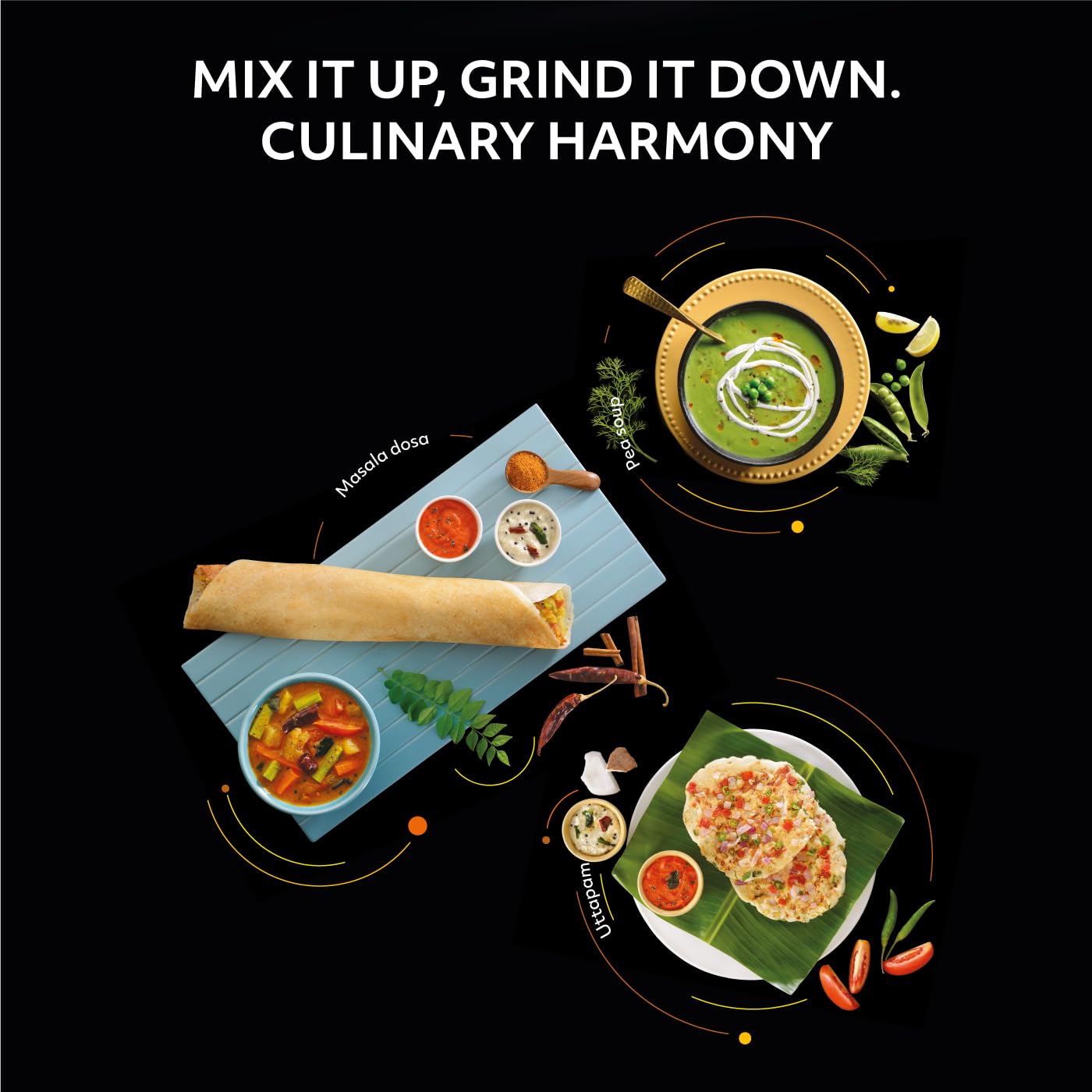 USHA Thunderbolt Pro 1000 Watt with 4 Jars, 100% Copper Ball-Bearing Motor, Handsfree operation, 4 Jars, Fruit Filter, 3-Speed Setting with Inching option, 5 Years Warranty on Motor (Black)