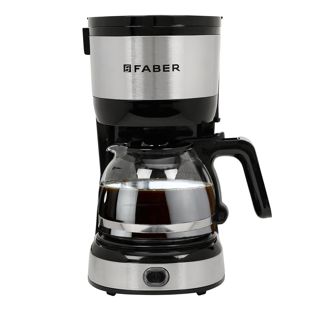 Faber Drip Coffee Machine FCM 0.6L SS BK 800W|| 4 Big Cups||Warming Plate- Keeps Coffee Warm for 30 mins||Removable Filt
