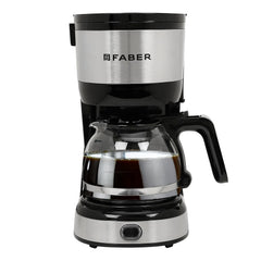 Faber Drip Coffee Machine FCM 0.6L SS BK 800W|| 4 Big Cups||Warming Plate- Keeps Coffee Warm for 30 mins||Removable Filt