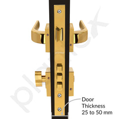 Plantex Triple Security Door Lock for Home/Main Door Lock Set with 3 Years of Warranty/Mortise Lock for Door with Brass Lock Body & Cylinder(7107 - Gold)-3